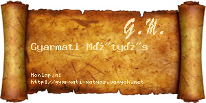 Gyarmati Mátyás névjegykártya